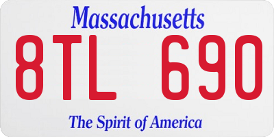MA license plate 8TL690