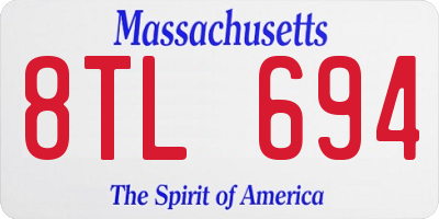 MA license plate 8TL694
