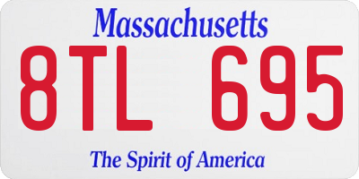 MA license plate 8TL695