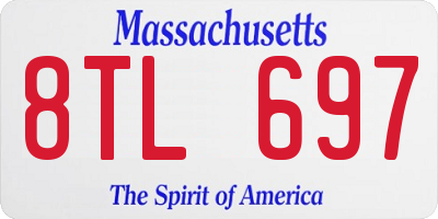 MA license plate 8TL697