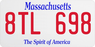 MA license plate 8TL698