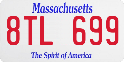MA license plate 8TL699