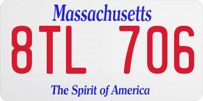 MA license plate 8TL706