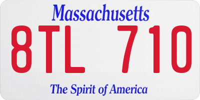 MA license plate 8TL710