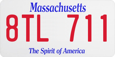 MA license plate 8TL711