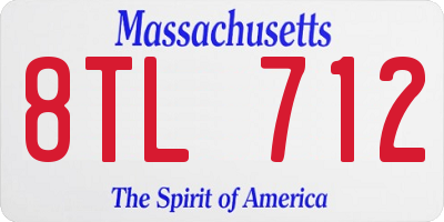 MA license plate 8TL712