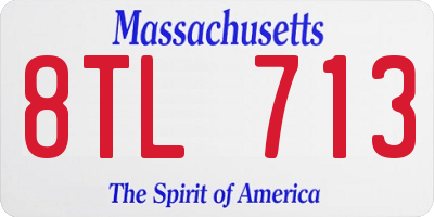 MA license plate 8TL713