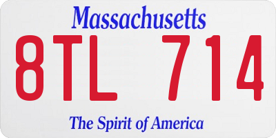 MA license plate 8TL714