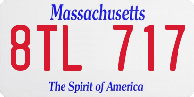 MA license plate 8TL717