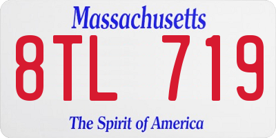MA license plate 8TL719