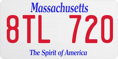MA license plate 8TL720