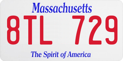 MA license plate 8TL729