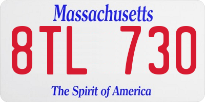 MA license plate 8TL730