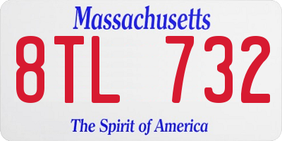 MA license plate 8TL732