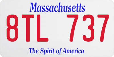 MA license plate 8TL737