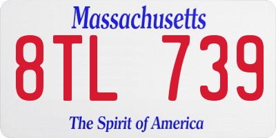MA license plate 8TL739