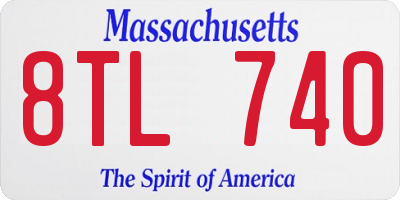 MA license plate 8TL740