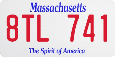 MA license plate 8TL741