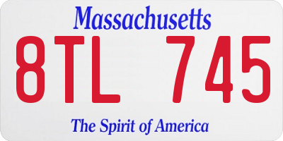 MA license plate 8TL745