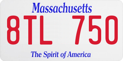 MA license plate 8TL750