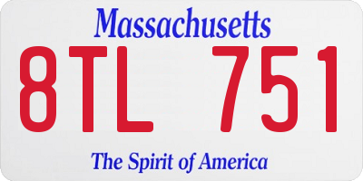 MA license plate 8TL751