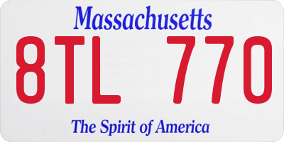 MA license plate 8TL770