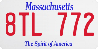 MA license plate 8TL772