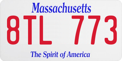 MA license plate 8TL773