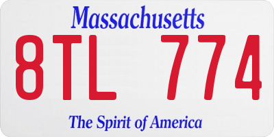 MA license plate 8TL774
