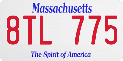 MA license plate 8TL775