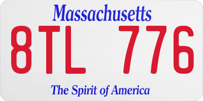 MA license plate 8TL776