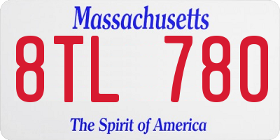 MA license plate 8TL780