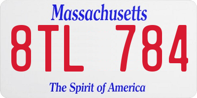 MA license plate 8TL784