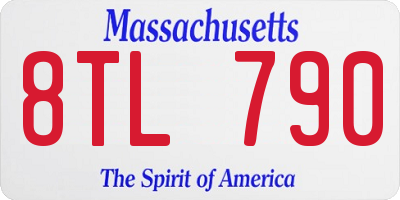 MA license plate 8TL790