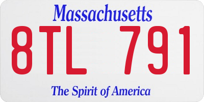 MA license plate 8TL791