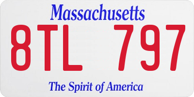 MA license plate 8TL797