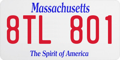 MA license plate 8TL801