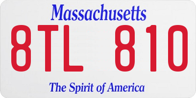 MA license plate 8TL810