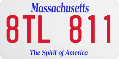 MA license plate 8TL811