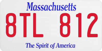 MA license plate 8TL812
