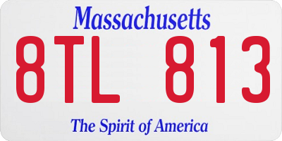 MA license plate 8TL813
