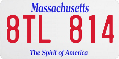 MA license plate 8TL814
