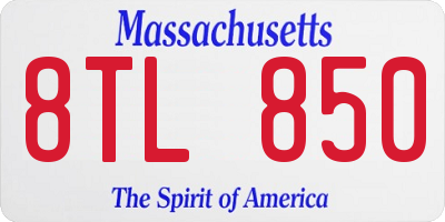 MA license plate 8TL850