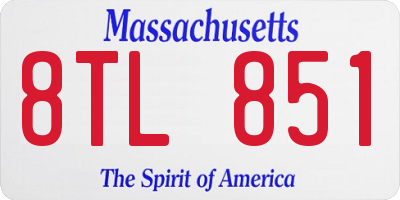 MA license plate 8TL851