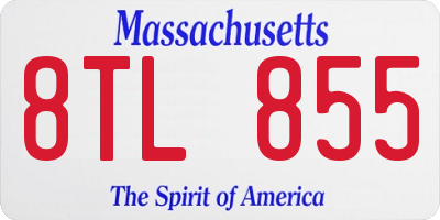 MA license plate 8TL855