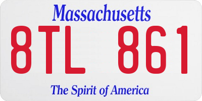 MA license plate 8TL861