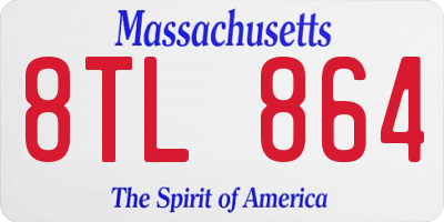 MA license plate 8TL864