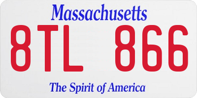 MA license plate 8TL866