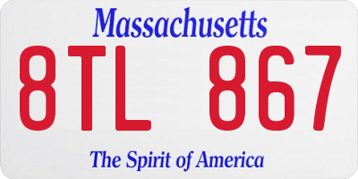 MA license plate 8TL867
