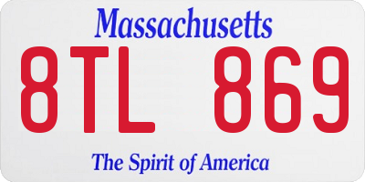 MA license plate 8TL869